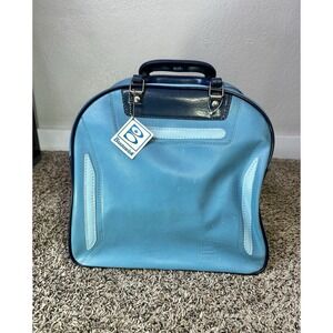 Vintage Brunswick Bowling Ball Bag & Rack Blue 1980's Retro